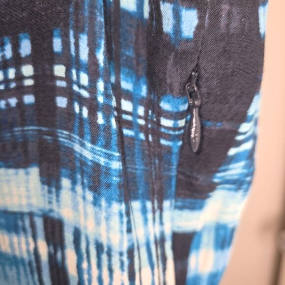 Pendleton Laura Dress Blue Pattern Fit & Flare Size 8 Side Zipper - Picture 6 of 9